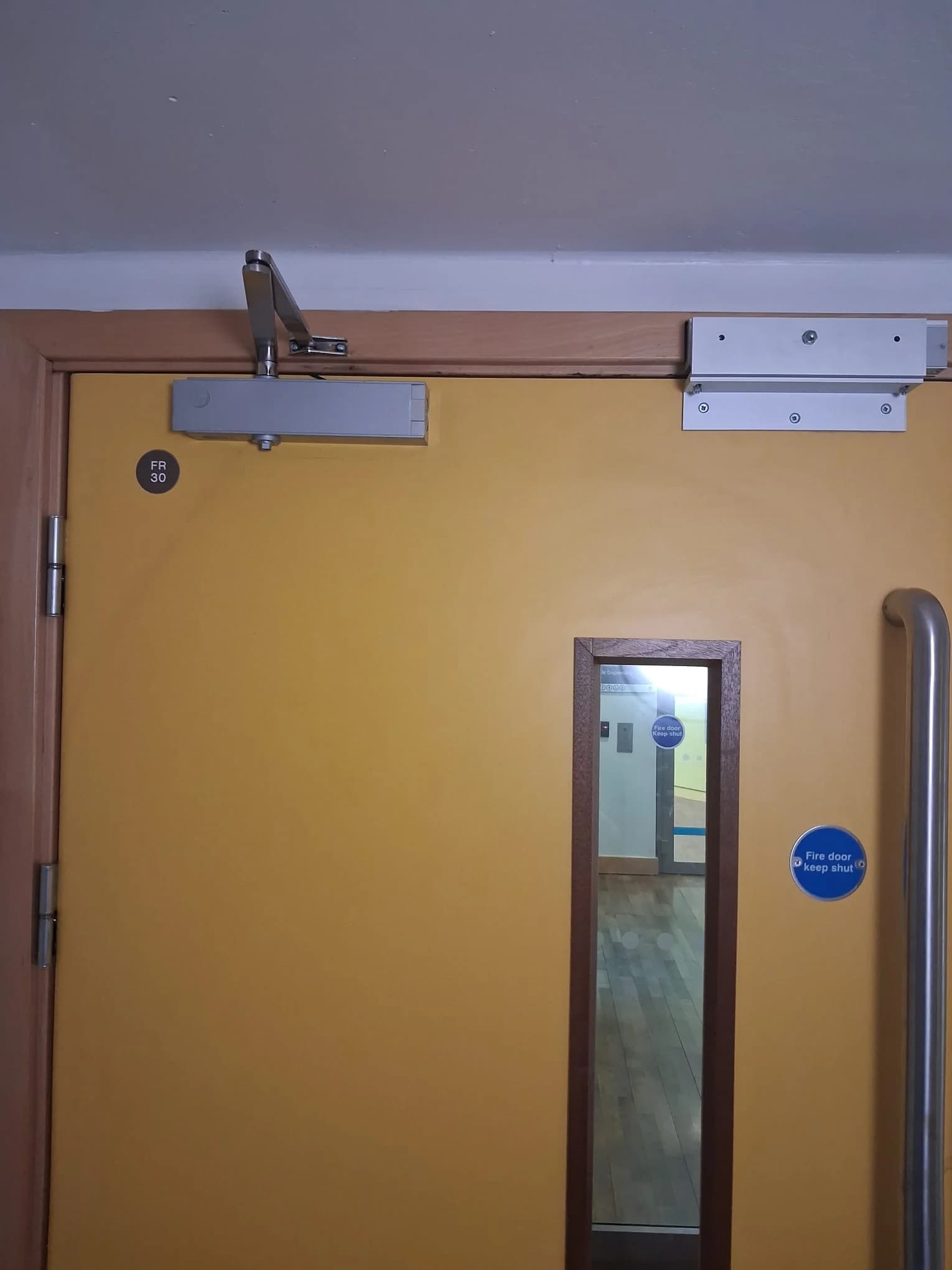 Door after adjustment and ironmongery repair