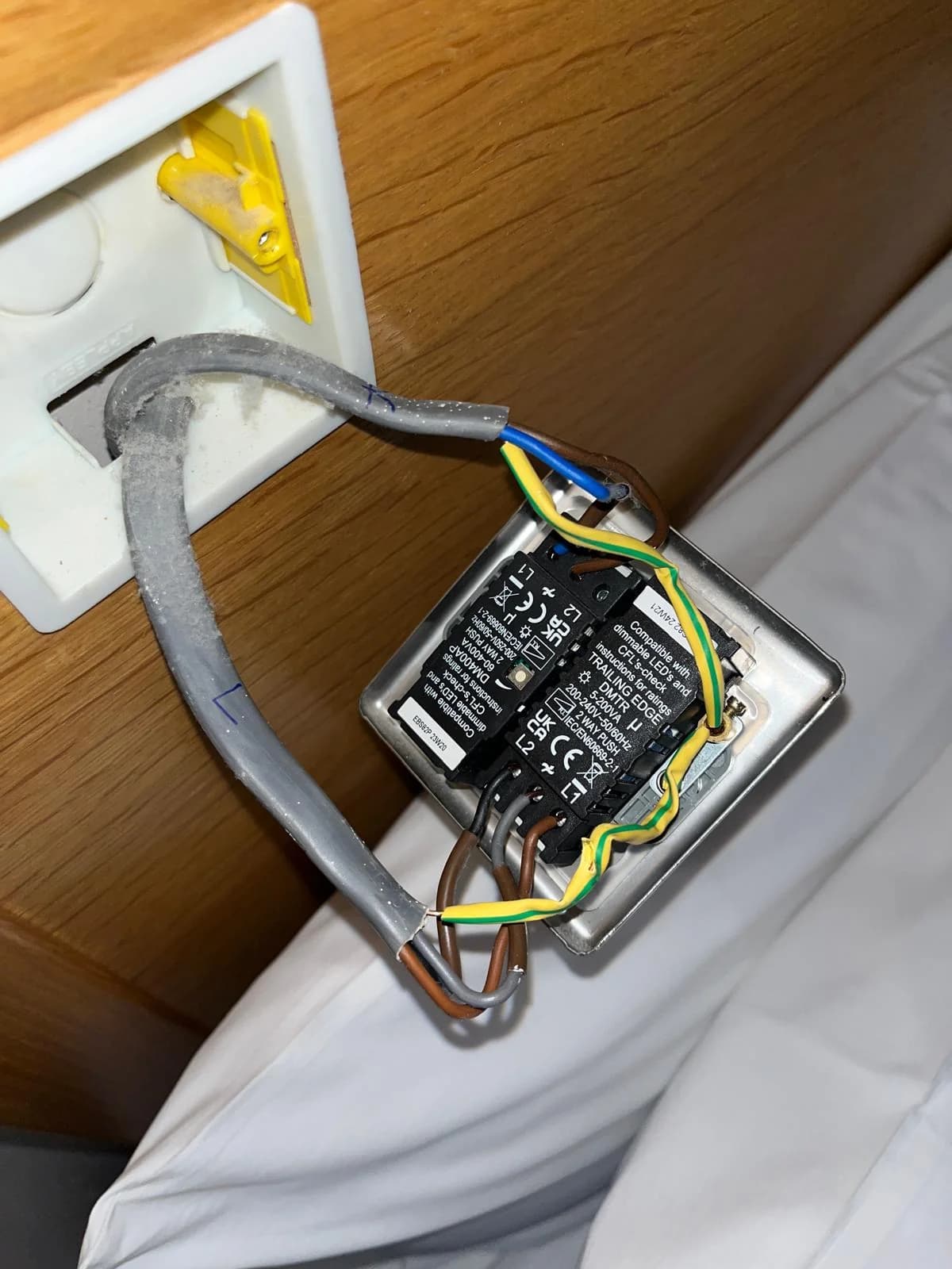 Electrical socket remedial work with wiring checked