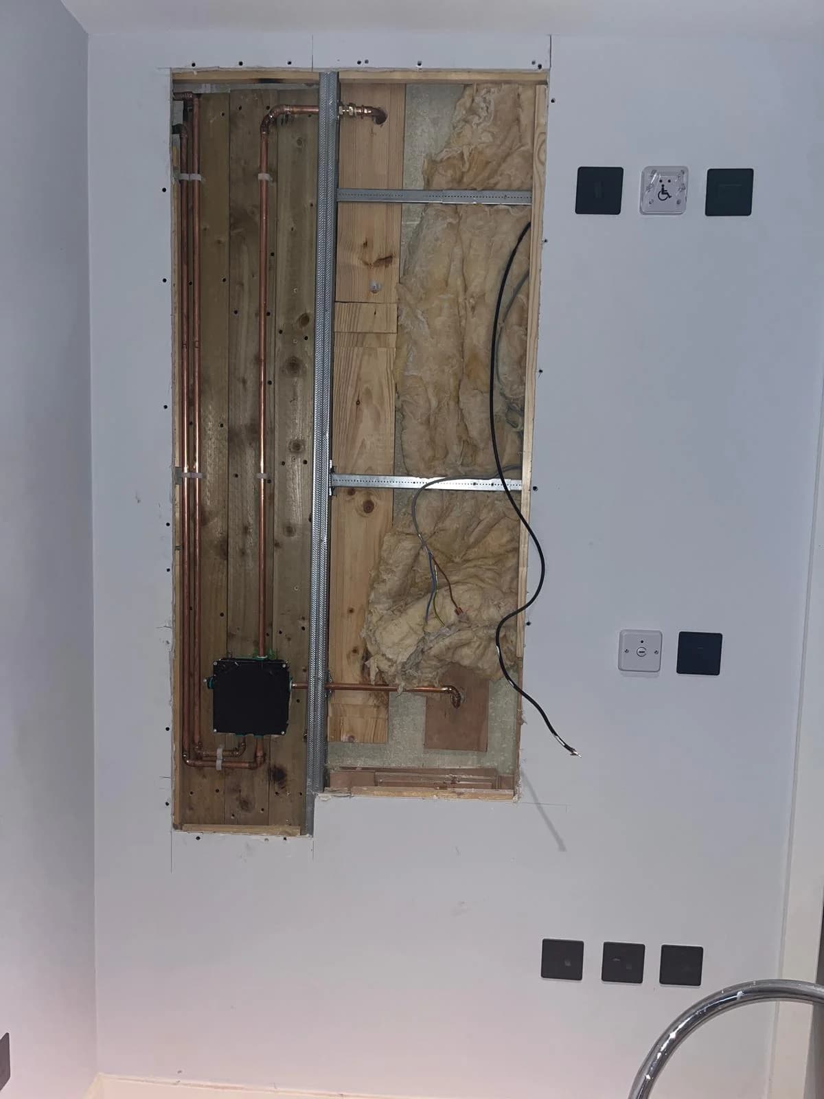 Electrical wiring before remedial work