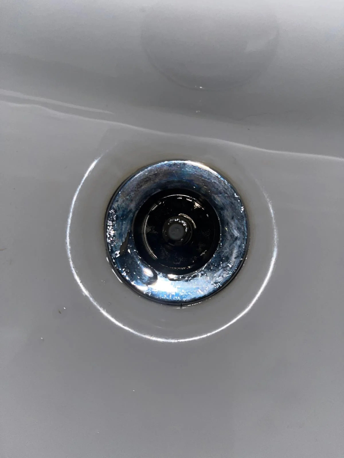 Blocked basin waste before clearance