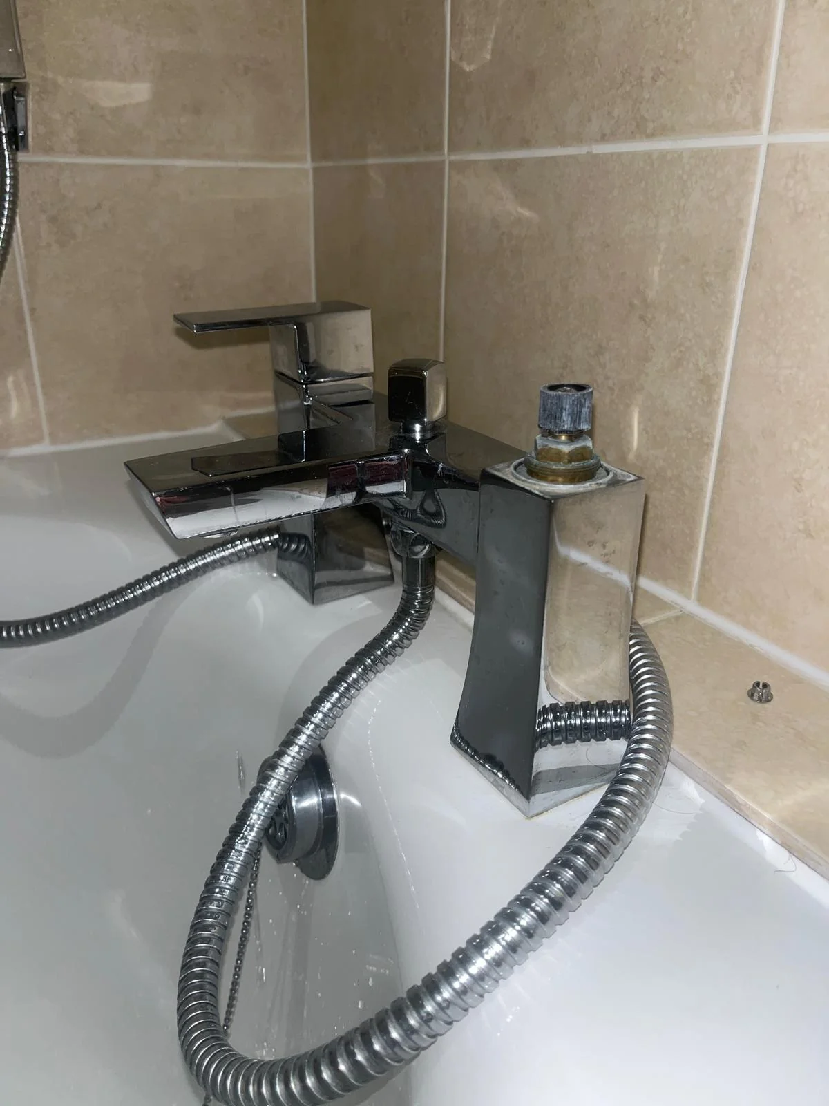 Commercial sensor tap installation in progress
