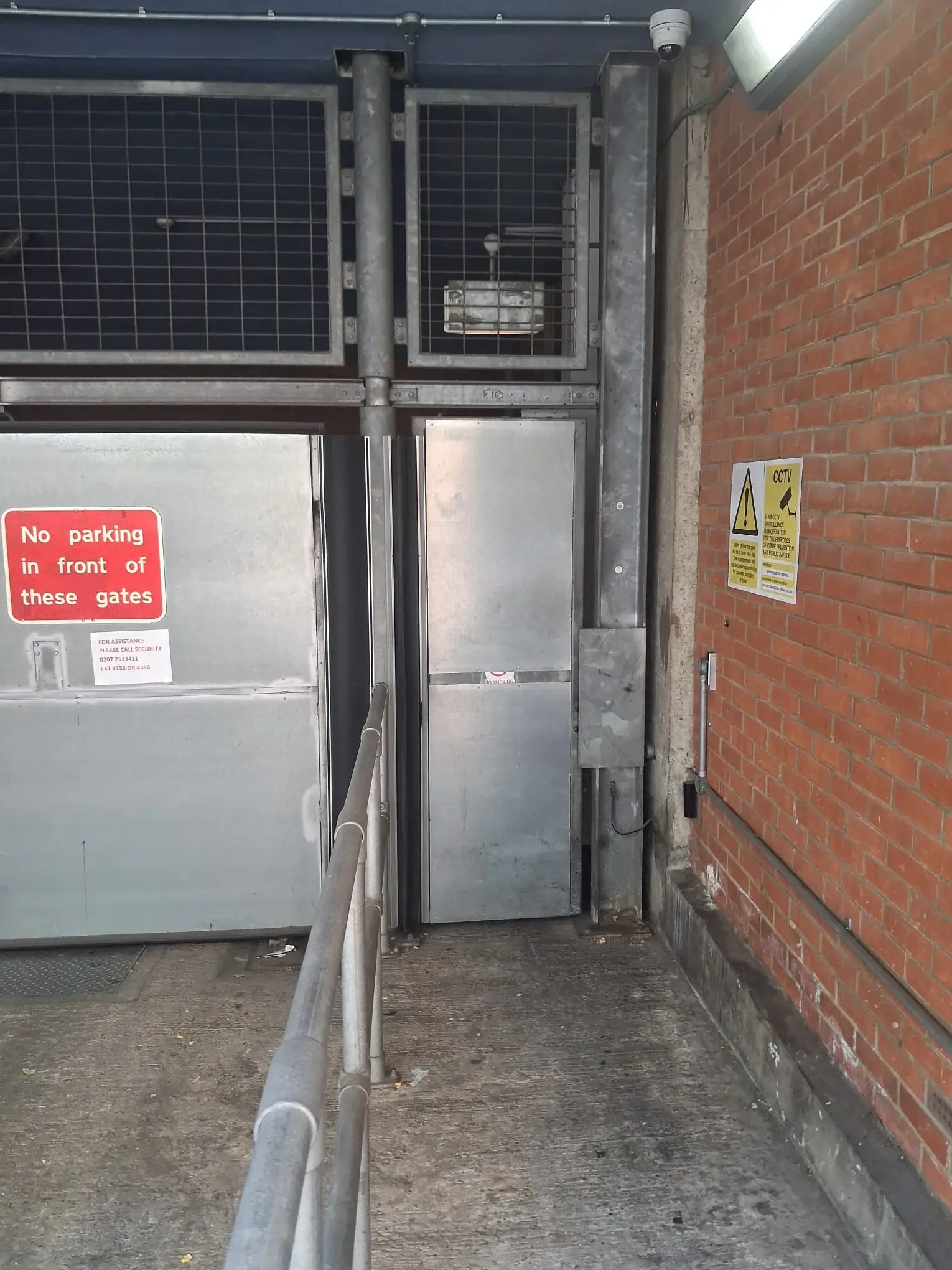 Door entry control enclosure open during electrical inspection