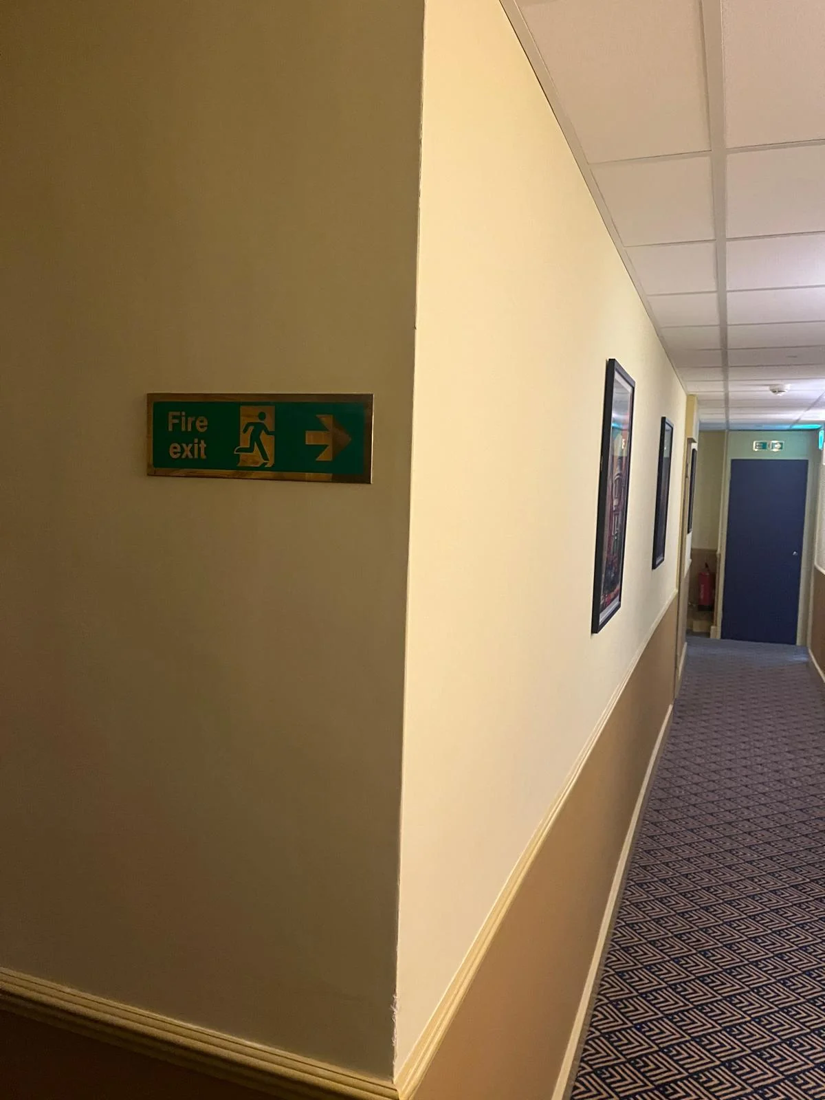 Fire exit door and route after maintenance checks