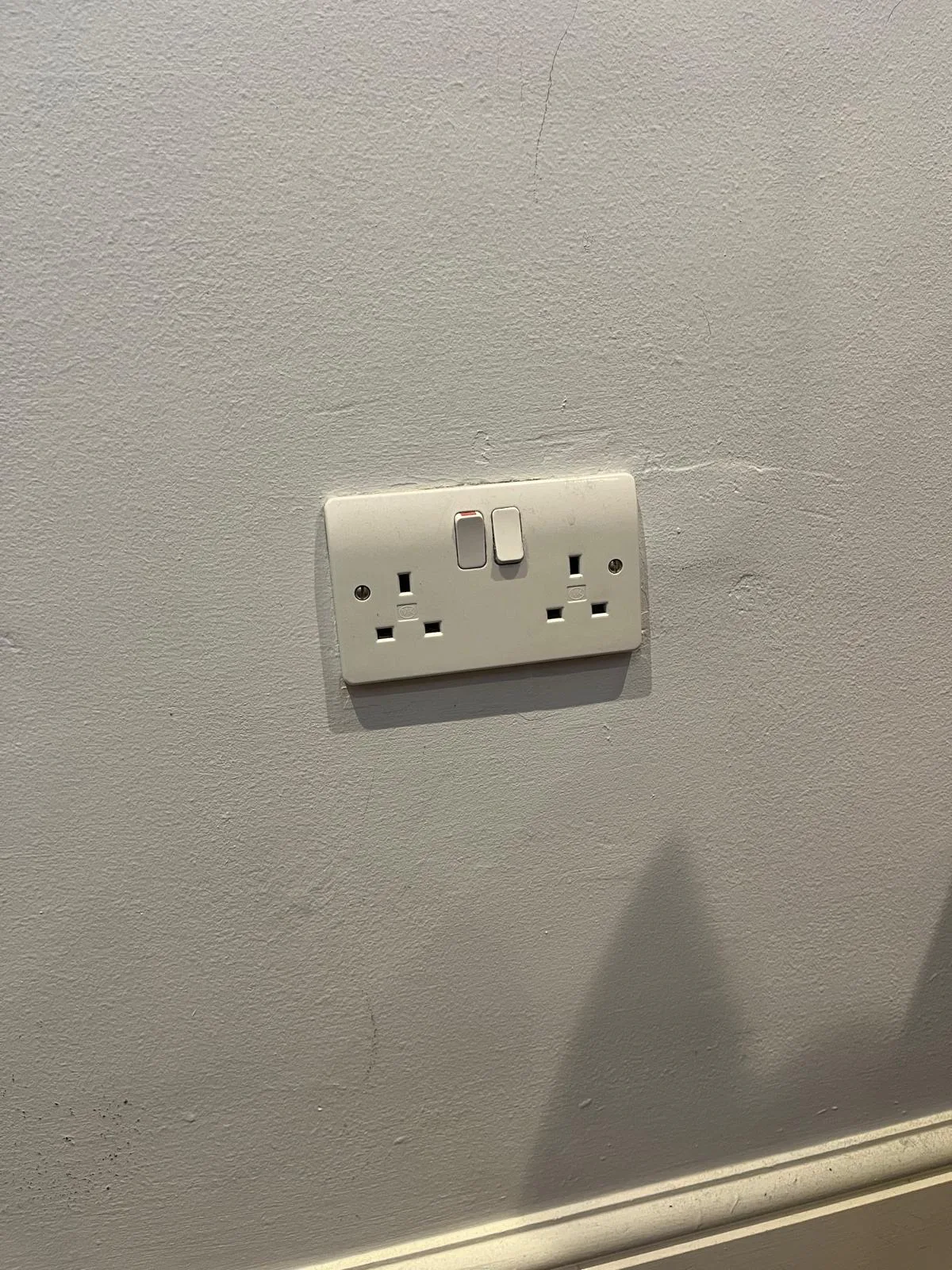 Existing standard double electrical socket before USB and USB-C upgrade Standard Double Socket Before USB Upgrade