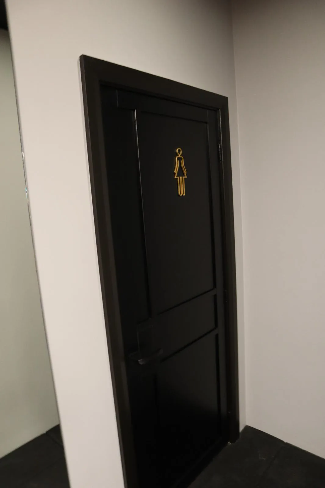 Woman Bathroom Door Gym Conversion