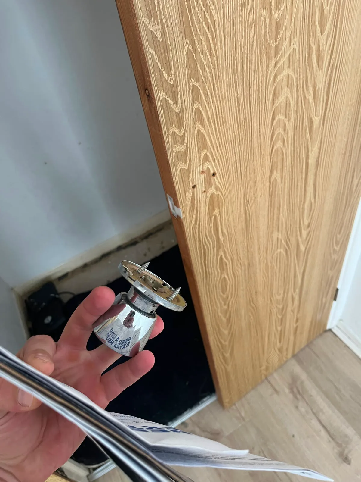 Before images of damaged door handle